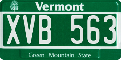 VT license plate XVB563