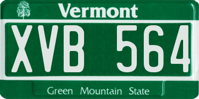 VT license plate XVB564