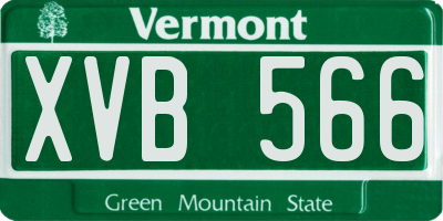 VT license plate XVB566
