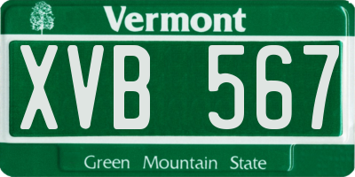 VT license plate XVB567