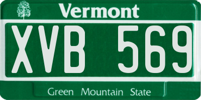 VT license plate XVB569