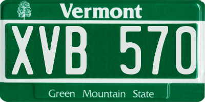 VT license plate XVB570