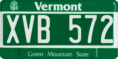 VT license plate XVB572