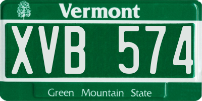 VT license plate XVB574