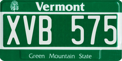VT license plate XVB575