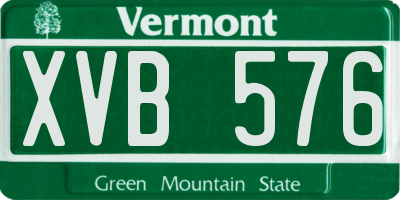 VT license plate XVB576