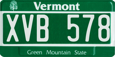 VT license plate XVB578