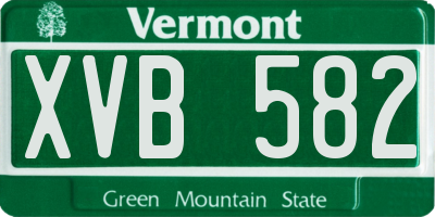 VT license plate XVB582
