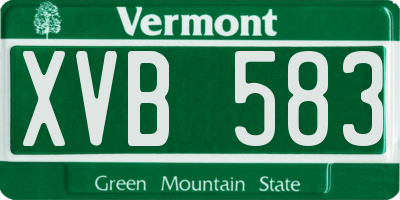 VT license plate XVB583