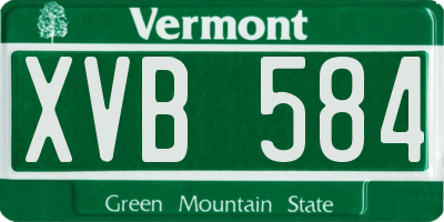VT license plate XVB584