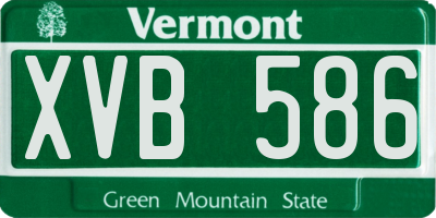 VT license plate XVB586