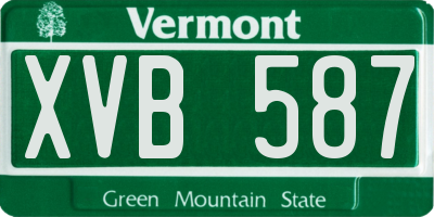 VT license plate XVB587