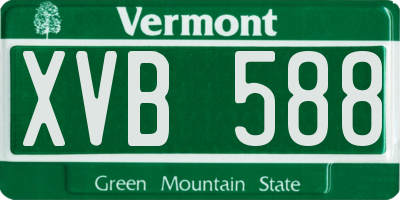 VT license plate XVB588