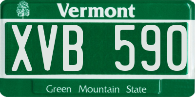 VT license plate XVB590