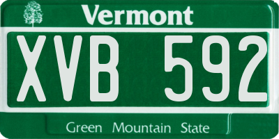 VT license plate XVB592