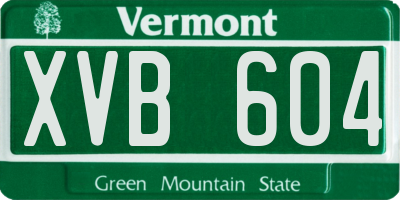 VT license plate XVB604