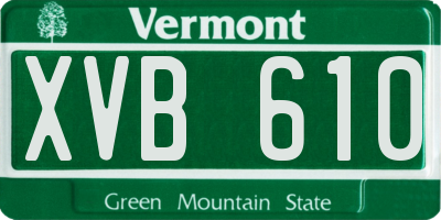 VT license plate XVB610