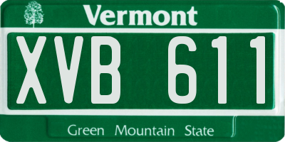 VT license plate XVB611