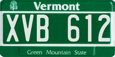VT license plate XVB612