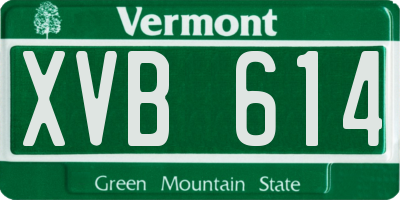 VT license plate XVB614