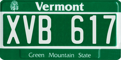 VT license plate XVB617