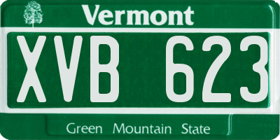 VT license plate XVB623