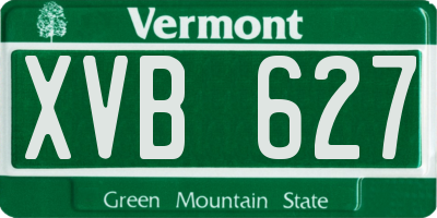 VT license plate XVB627