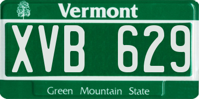VT license plate XVB629