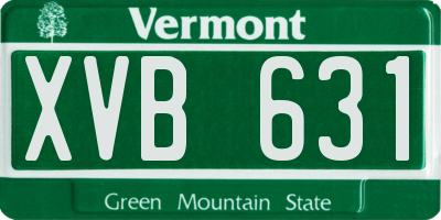 VT license plate XVB631