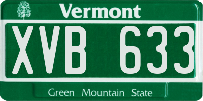 VT license plate XVB633
