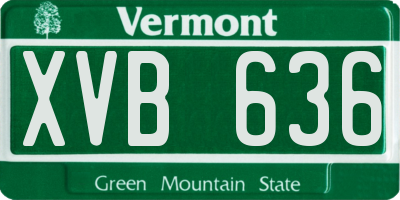 VT license plate XVB636