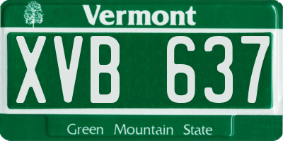 VT license plate XVB637