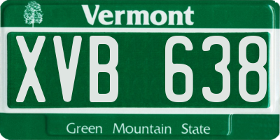 VT license plate XVB638