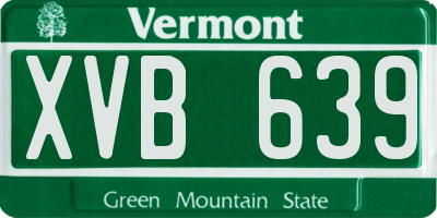 VT license plate XVB639