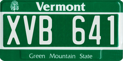 VT license plate XVB641