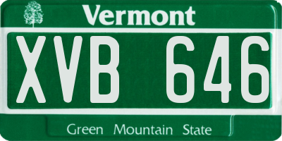 VT license plate XVB646