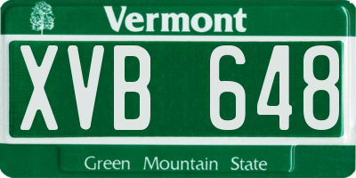 VT license plate XVB648
