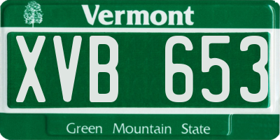 VT license plate XVB653