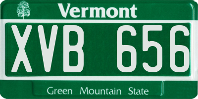 VT license plate XVB656