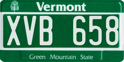 VT license plate XVB658