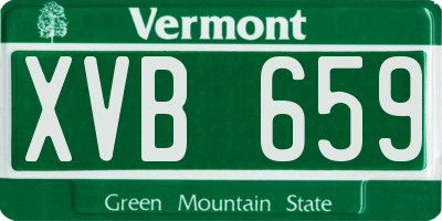 VT license plate XVB659