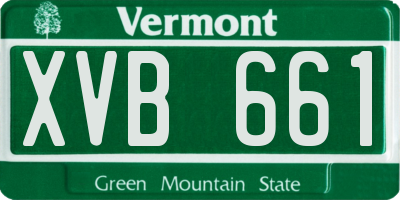 VT license plate XVB661