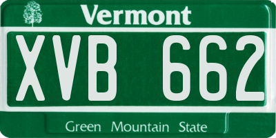 VT license plate XVB662