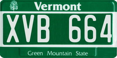 VT license plate XVB664