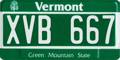 VT license plate XVB667