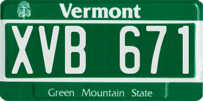 VT license plate XVB671