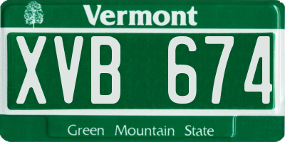 VT license plate XVB674