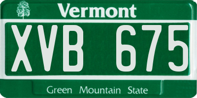 VT license plate XVB675