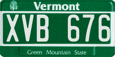 VT license plate XVB676