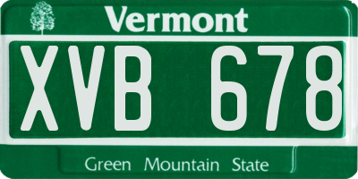 VT license plate XVB678